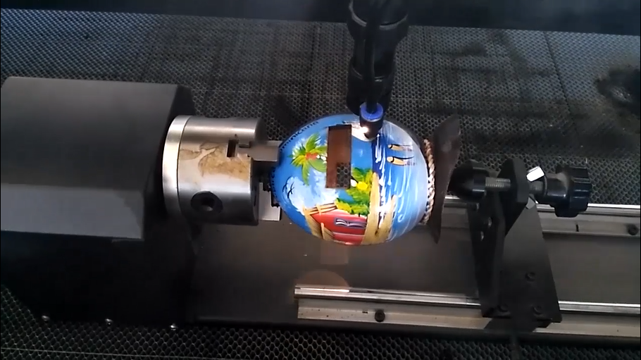 co2 laser machine cut coconut shell