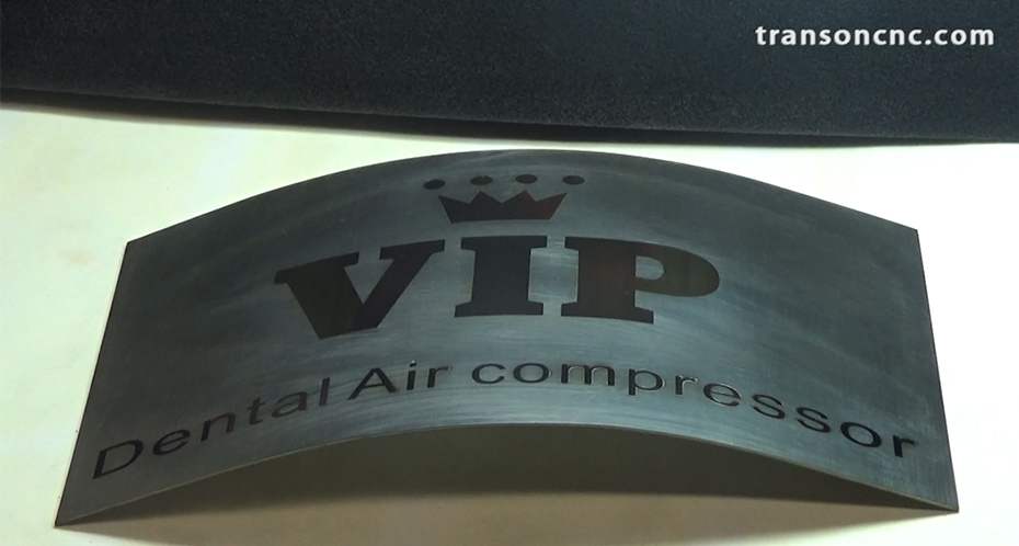 How fiber laser marking machine mark 210x110mm logo on curved surface?