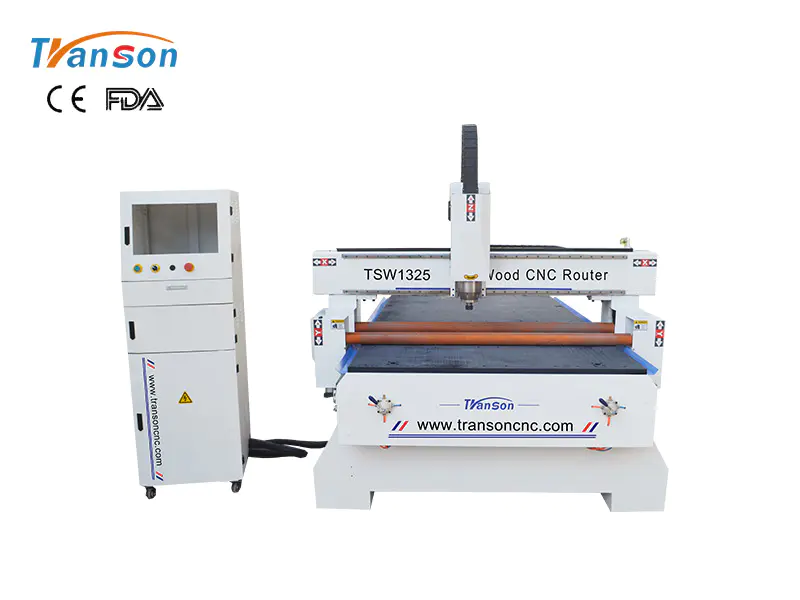 TSW1325 wood cnc router machine with pressure wheel