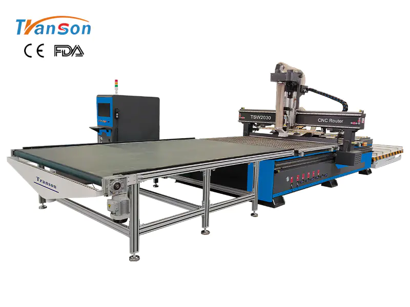 Auto loading and unloading nesting cnc router machine for wood furniture production