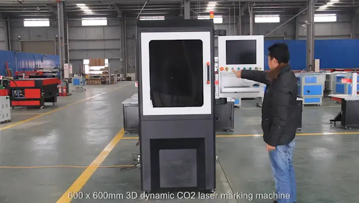 Dynamic CO2 laser marking machine mark on MDF