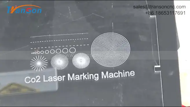 Acrylic marking by RF laser mark machine with 30W Davi laser tube