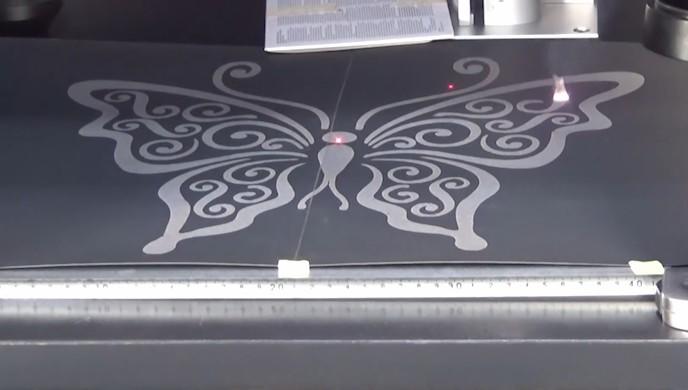 400x400mm area fiber laser marking machine engrave butterfly