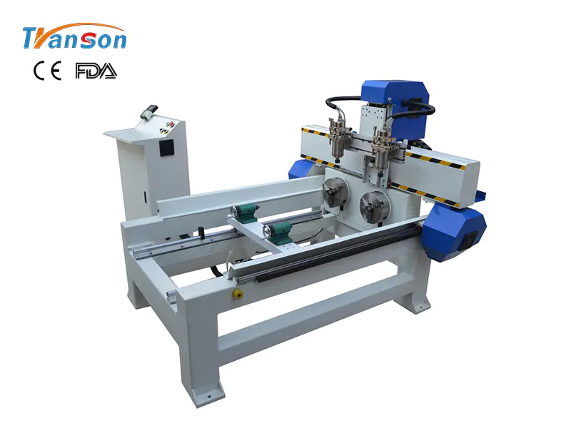 4 Axis TSA6090 CNC Router With Two Spindle Two Rotary Device