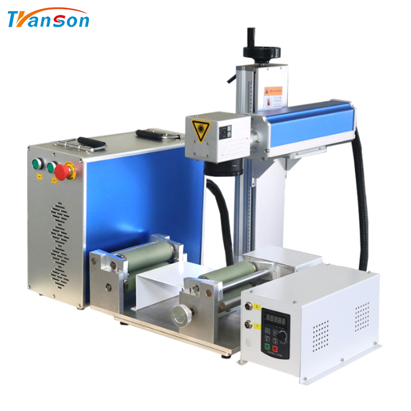 Fiber laser marking machine with auto feeding materials function