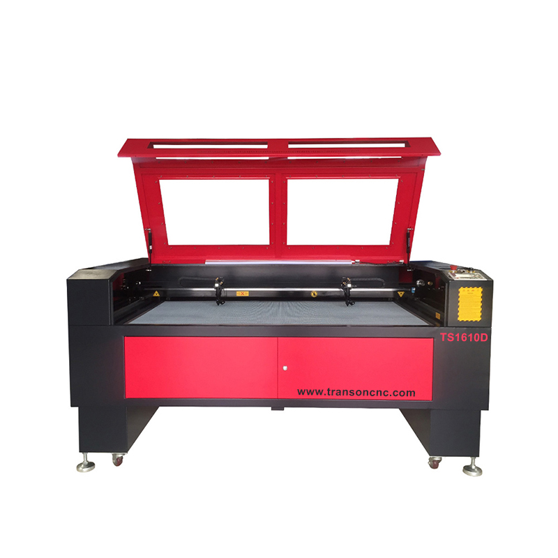 Double Heads TS1610 CO2 Laser Fabric Acrylic Textile Cutting Engraving Machine For Industry