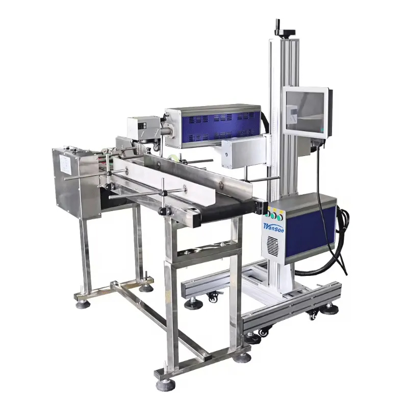 RF DAVI Co2 Flying Laser Marking Machine 30W 50W Factory Production Line flying co2 laser marking machine