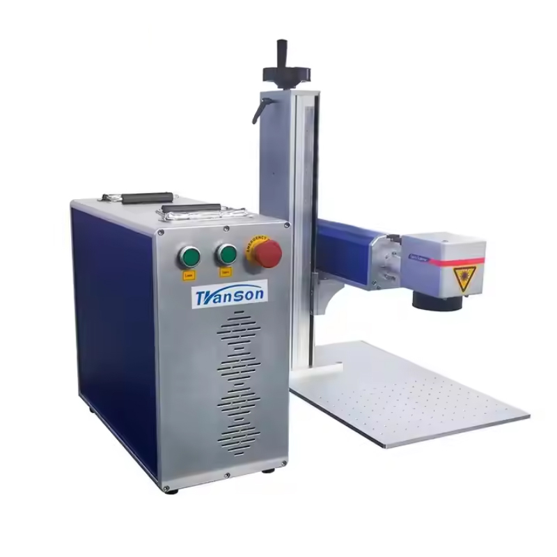 Fiber Laser Marking Machine For ID Card Name Tag Leather 20W 30W Laser Engraving Machine On Stainless Aluminum Plastic Jewelry